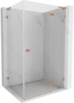 Mexen Lunar L jobbos nyíló zuhanykabin 100 x 80 cm, átlátszó, sörtolt réz - 834L-100-080-65-00-P (834L-100-080-65-00-P)