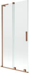 Mexen Velar L kádparaván 2-szárnyú toló 95 x 150 cm, átlátszó, kefélt réz - 896-095-003-01-65 (896-095-003-01-65)