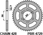 PBR acél standard hátsó lánckerék 4729 - 428 PBR Erőátviteli alkatrész Lánc, lánckerék, láncszett Hátsó lánckerék