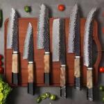 HARAHU AI-37326 damaszk konyhakés készlet - Fekete KP37326