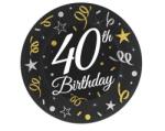 Godan B&C Happy Birthday 40 papírtányér 6 db-os 18 cm MLG164565 (MLG164565)