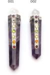  Bagheta Ametist Natural - 7 Chakre - Sfera Cuart 9-11 x 2 x 2 cm - 1 Buc