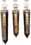  Bagheta Ochi de Tigru Natural - 7 Chakre - Sfera Cuart - 9.5-11 x 2x2 cm - 1 Buc