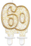 Javoli Arany csillámos 60-as Gold tortagyertya, számgyertya (MLG631217)