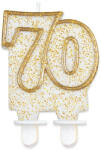 Javoli Arany csillámos 70-es Gold tortagyertya, számgyertya (MLG631231)