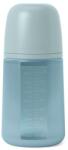BabyJem Biberon din silicon, 240ml, colour essence sx pro debit mediu, albastru