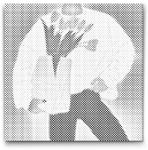  PontPöttyöző - Illusztráció - Tulipánok Méret: 30x30cm, Keretezés: Kartonlemezen, Szín: Kék