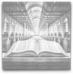  PontPöttyöző - Biblia a templomban Méret: 50x50cm, Keretezés: Kartonlemezen, Szín: Zöld