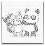  PontPöttyöző - Legjobb barátok Méret: 50x50cm, Keretezés: Keret nélkül (csak a vászon), Szín: Fekete