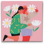  Festés számok szerint - Illusztráció - Legjobb barátnők Méret: 30x30cm, Keretezés: Műanyagtáblával