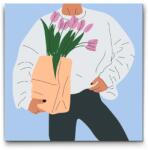  Festés számok szerint - Illusztráció - Tulipánok Méret: 50x50cm, Keretezés: Műanyagtáblával