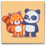  Festés számok szerint - Legjobb barátok Méret: 30x30cm, Keretezés: Műanyagtáblával