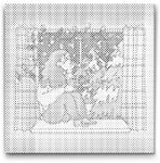  PontPöttyöző - Illusztráció - Kávé az ablaknál Méret: 50x50cm, Keretezés: Műanyagtáblával, Szín: Fekete