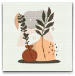  Gyémántszemes kirakó - Illusztráció - Virágok vázában Méret: 30x30cm, Keretezés: Műanyagtáblával, Gyémántok: Négyzet alakú