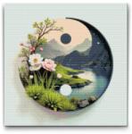  Gyémántszemes kirakó - Jin Jang Természet Méret: 50x50cm, Keretezés: Kartonlemezen, Gyémántok: Kerek