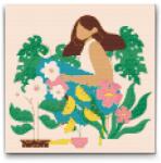  Gyémántszemes kirakó - Illusztráció - Szobanövények Méret: 30x30cm, Keretezés: Műanyagtáblával, Gyémántok: Kerek