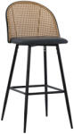 FDY Scaun Bar Kospa Tapiterie Piele Ecologica Neagra