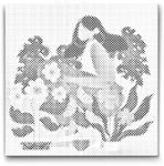  PontPöttyöző - Illusztráció - Szobanövények Méret: 50x50cm, Keretezés: Kerek keret, Szín: Piros