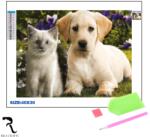 Rila Crafts Set de broderie cu diamante 5D Rila Crafts - Pisici de companie, 30x40 cm
