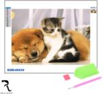 Rila Crafts Set de broderie cu diamante 5D - Prieteni cu patru picioare, 30x40 cm