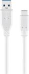 Goobay Cablu USB 3.0 A tata - USB-C, 1m, alb, Goobay (CABLE-USBC/USB3.0-1.0WE)