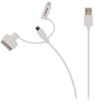 Valueline Cablu USB 2.0 A tata - micro USB tata cu adaptor lightning si Apple Dock 30 pini, 1m, alb, Valueline (VLMP39410W1.00)