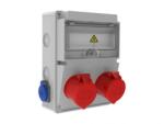 Bemis Tablou electric Bemis BD2-2228-2020, aparent, IP44, 210x300x122 mm, ABS, gri, 2 prize 4/32A 380V, 2 prize 1/16A 220V, IP44 (CB-BD222282020-BMS) - vitacom