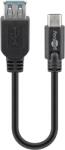 Goobay Cablu adaptor USB 3.0 A tata - USB-C, 0.2m, negru, Goobay (CABLE-USBC/USB3.0F-0.2)