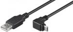 Goobay Cablu USB 2.0 A tata - micro USB, cotit, 1.8m, Goobay (CABLE-USB-UB/90BK-1.8)
