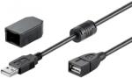 Goobay Cablu extensie USB 2.0 A tata - USB 2.0 A mama, capac protectie, 2m, negru, Goobay (CABLE-USBAM-USBAF-2.0)