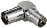 Goobay Adaptor coaxial mama - coaxial tata 90grade metal (ADAPT-CXF/CXM90-GBAY)
