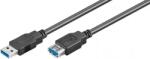 Goobay Cablu extensie USB 3.0 A tata - USB 3.0 A mama, 1.8m, negru, Goobay (CABLE-USB3.0M-USB3.0F-1.8)