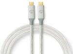 Nedis Cablu USB-C - USB-C, 3.2 (Gen2), 100W, 2m, argintiu/textil, Nedis (CCTB64020AL20)