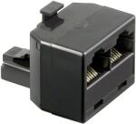 Goobay Adaptor ISDN 8P8C RJ45 tata > 2 x RJ45 mama, negru (TEL-0007-8/8BK)