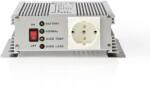 Nedis Invertor tensiune cu unda sinusoidala modificata Nedis 12V DC - 230V AC, 600W, 1x Iesire Schuko, functie de incarcare (PIMS600C12)