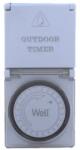 Well Priza programabila mecanica, pentru exterior, Well (TIMER-MEC-05-WL)