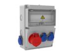 Bemis Tablou electric Bemis BH2-2118-2022, aparent, IP44, 224x302x120 mm, ABS, gri, 1 priza 5/16A 380V, 4 prize 1/16A 220V, halogen free (CB-BH221182022-BMS)