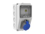 Bemis Tablou electric Bemis BH1-2103-0000, aparent, IP44, 124x232x115 mm, ABS, gri, 1 priza 1/16A, halogen free (CB-BH121030000-BMS)