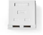 Nedis Priza de perete U/TP Cat 6 2x RJ45 mama, contacte aurite, aparenta, alb, Nedis (CCGP89110WT)