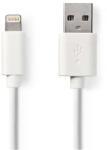 Nedis Cablu USB 2.0 A tata - Lightning, 1m, alb, Nedis (CCGB39300WT10)