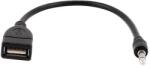  Cablu USB 2.0 A mama - Jack 3.5mm 4P, 0.2m, negru (CABLE-USBF/3.5MM4P-0.2)