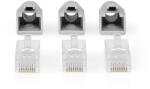 Nedis Set conector de retea UTP Cat 6 RJ45 tata, pass through, gri, 10 bucati, Nedis (CCBW89360GY)