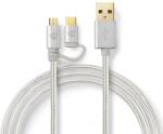 Nedis Cablu-USB-2.0-A-tata-micro-USB, -USB-C, -1m, -Nedis (CCTB60610AL10)