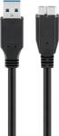 Goobay Cablu HDD extern USB 3.0 A tata - USB 3.0 micro tata (tip B), 1.8m, negru, Goobay (CABLE-USB3.0-A/UB-1.8BK)
