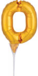  Gold, Arany 0-ás szám fólia lufi tortára 15 cm (DPA3734901) - decorit