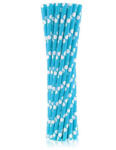  Kék Blue Polka Dots papír szívószál 24 db-os (MLG114775)