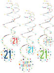  Konfettis Happy Birthday 21 szalag dekorációs szett 6 db-os (DPA9909830) - decorit