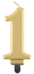  Arany 1-es Metallic számgyertya, tortagyertya (MLG124279) - decorit