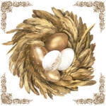  Húsvét Golden Eggs in Nest szalvéta 20 db-os 33x33 cm (PKK049543) - decorit