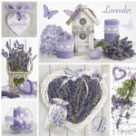  Levendula Collage szalvéta 20 db-os 33x33 cm (PKK032538) - decorit